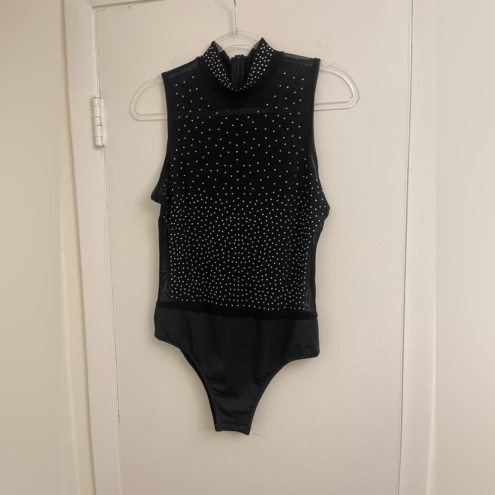 Mesh & Rhinestone Bodysuit